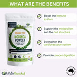Organic Pure Moringa Leaf Powder 120g - Front View