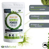 Organic Pure Moringa Leaf Powder 120g - Side View