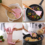 12pcs Silicone Utensils Set Black - Front View