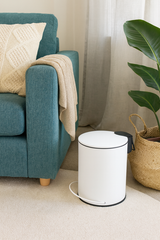 3L Soft Close Pedal Bin White - Rear View