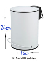 3L Soft Close Pedal Bin White - Top-Down View