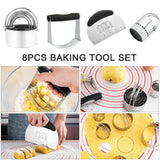 8pcs Kitchen Baking Cutter Tool Set - Front View