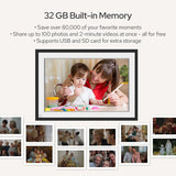 10.1 Inch Digital Picture Frame - 1280 * 800 HD WiFi Enabled with Load from Phone Capability, 32GB Memory Touch Screen Digital Photo Frame Display - Front View