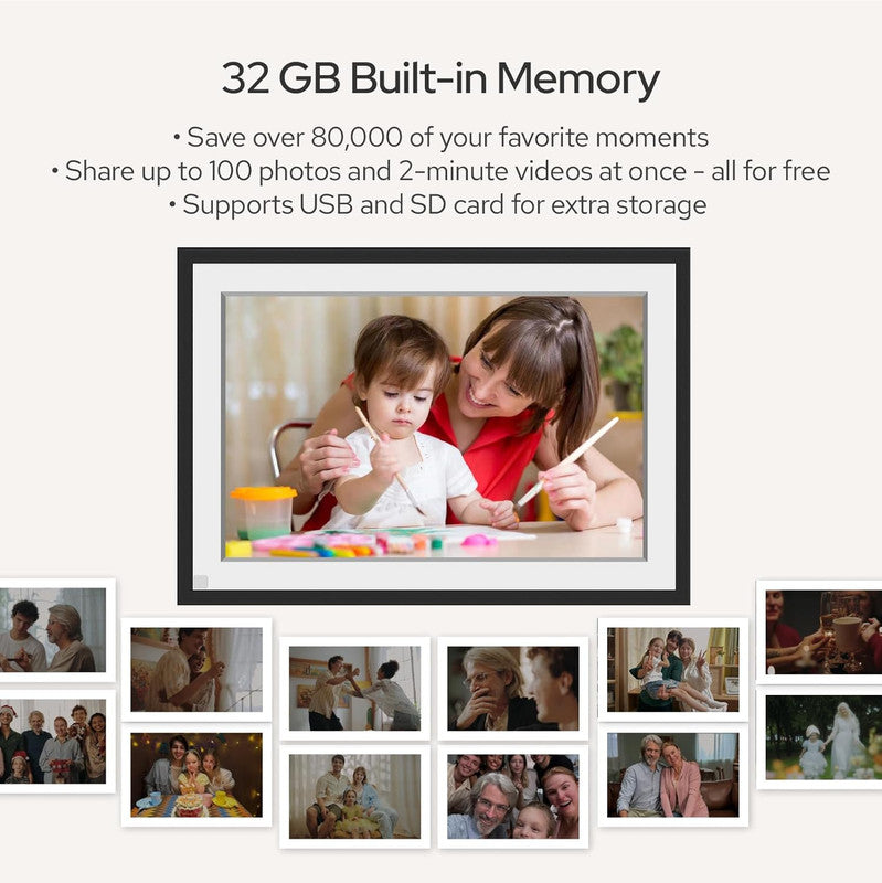 10.1 Inch Digital Picture Frame - 1280 * 800 HD WiFi Enabled with Load from Phone Capability, 32GB Memory Touch Screen Digital Photo Frame Display