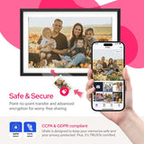 10.1 Inch Digital Picture Frame - 1280 * 800 HD WiFi Enabled with Load from Phone Capability, 32GB Memory Touch Screen Digital Photo Frame Display - Rear View