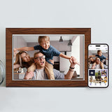 10.1 Inch Digital Picture Frame - 1280 * 800 HD WiFi Enabled with Load from Phone Capability, 32GB Memory Touch Screen Photo Display Brown