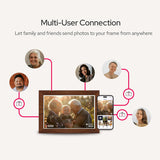 10.1 Inch Digital Picture Frame - 1280 * 800 HD WiFi Enabled with Load from Phone Capability, 32GB Memory Touch Screen  Photo  Display Brown - Side View