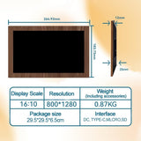 10.1 Inch Digital Picture Frame - 1280 * 800 HD WiFi Enabled with Load from Phone Capability, 32GB Memory Touch Screen  Photo  Display Brown - Rear View