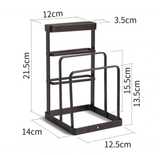 Knife & Chopping Board Shelf Stand Black - Side View