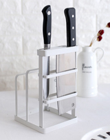 Knife & Chopping Board Shelf Stand White - Top-Down View