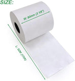 6 Rolls Linerless Printing Label Paper 80 mm × 52 m for Takeaway Shop Restaurant