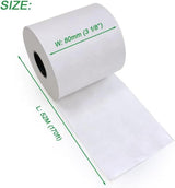 6 Rolls Linerless Printing Label Paper 80 mm × 52 m for Takeaway Shop Restaurant - Front View