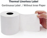 6 Rolls Linerless Printing Label Paper 80 mm × 52 m for Takeaway Shop Restaurant - Side View