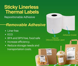 6 Rolls Linerless Printing Label Paper 80 mm × 52 m for Takeaway Shop Restaurant - Extra Image
