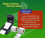6 Rolls Linerless Printing Label Paper 80 mm × 52 m for Takeaway Shop Restaurant - Extra Image