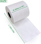 6 Rolls Lineless Printing Label Paper 80 mm × 52 m - Rear View
