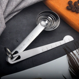 7pcs Stainless Steel Measuring Spoons - Side View