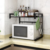 Adjustable Microwave Oven Storage Shelf Black - 45-Degree Angle
