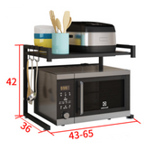 Adjustable Microwave Oven Storage Shelf White - Front View
