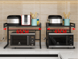 Adjustable Microwave Oven Storage Shelf White - Side View