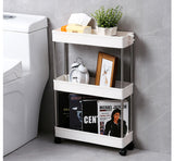 Narrow Rolling Storage Cart 3 Tier - Side View