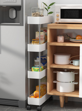 Narrow Rolling Storage Cart 4 Tier - Front View