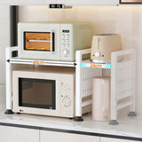 Multifunctional Microwave Shelf Storage Cutlery Tray Spice Holder Kitchen Rack Black - Side View