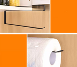 Paper Roll Holder Under Cabinet Black - Side View