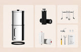 Aimex Portable Water Filter - Gravity-Fed, 304 Stainless Steel, Fluoride Removal - Top-Down View