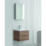 Ancona wall hung bathroom vanity 600mm White Oak - Front View