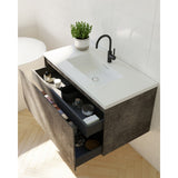 Prado wall hung bathroom vanity 750mm Maple Oak - Front View