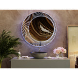 Bucciano Round LED Bathroom Wall Mirror - Front View