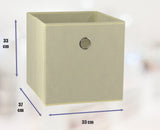 SORTI 33x33x27 CM Beige 6-Pack Foldable Storage Cubes - Fabric Bookcase Organizers for Toys and More