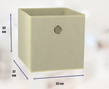 SORTI 33x33x27 CM Beige 6-Pack Foldable Storage Cubes - Fabric Bookcase Organizers for Toys and More - Front View