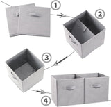 SORTI 33x33x27 CM Blue 6-Pack Foldable Storage Cubes - Fabric Bookcase Organizers for Toys and More