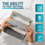 SORTI 33x33x27 CM Blue 6-Pack Foldable Storage Cubes - Fabric Bookcase Organizers for Toys and More - 45-Degree Angle