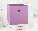 SORTI 33x33x27 CM Light Pink 6-Pack Foldable Storage Cubes - Fabric Bookcase Organizers for Toys and More - Front View