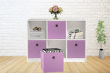 SORTI 33x33x27 CM Light Pink 6-Pack Foldable Storage Cubes - Fabric Bookcase Organizers for Toys and More - Side View