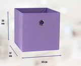 SORTI 33x33x27 CM White 6-Pack Foldable Storage Cubes - Fabric Bookcase Organizers for Toys and More - Front View