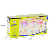 Kids Wooden Kitchen Tea Set Pretend Play - Top-Down View