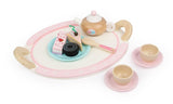 Kids Wooden Kitchen Tea Set Pretend Play - Front View