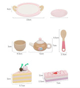 Kids Wooden Kitchen Tea Set Pretend Play - Side View