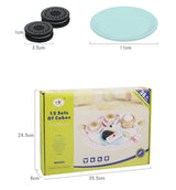 Kids Wooden Kitchen Tea Set Pretend Play - Close-Up Angle