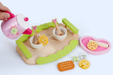 Kids Wooden Kitchen Tea Set Pretend Play - Top-Down View