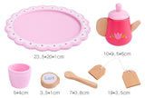 Kids Wooden Kitchen Tea Set Pretend Play - Front View
