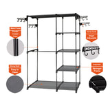 Sorti Freestanding Portable Closet Metal Wardrobe Garment Rack Hanger - Top-Down View