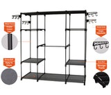 Sorti Freestanding Portable Closet Metal Wardrobe Garment Rack Hanger - 45-Degree Angle