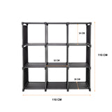 Storage Organizer, 9 Cubes, Wardrobe Closet Storage Shelves - Top-Down View