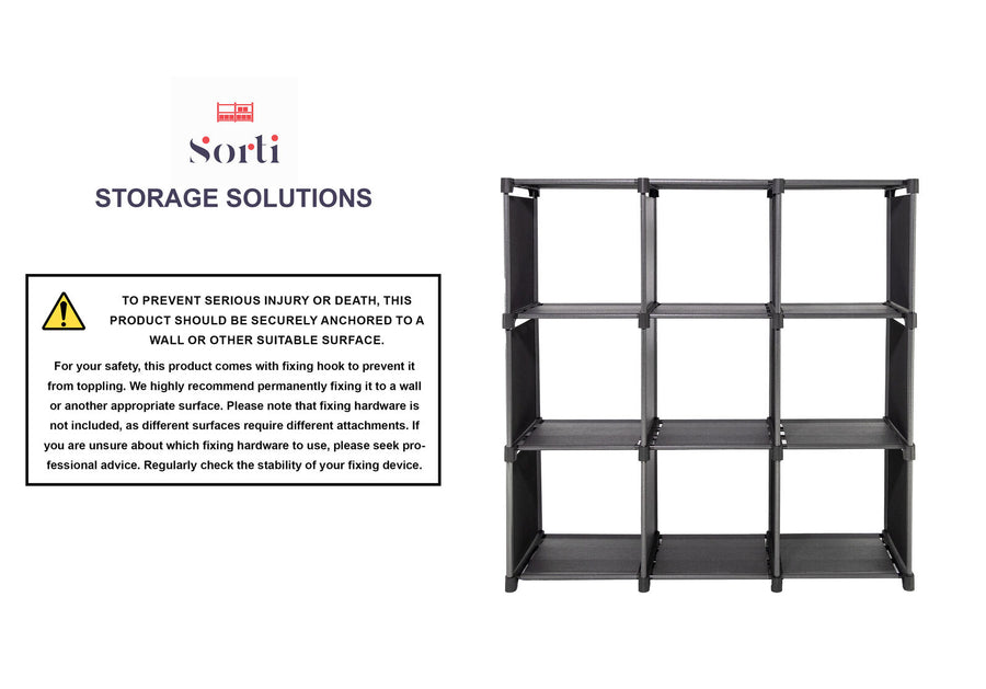 Storage Organizer, 9 Cubes, Wardrobe Closet Storage Shelves
