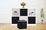 SORTI 27x28x27 CM Black 8-Pack Foldable Storage Cubes - Fabric Bookcase Organizers for Toys and More - Side View